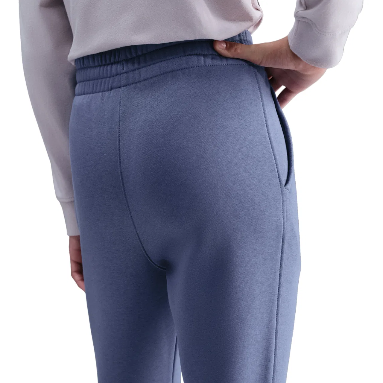 Брюки для девочек Club Fleece High Rise Nike, цвет World Indigo/World Indigo/White — фото 2