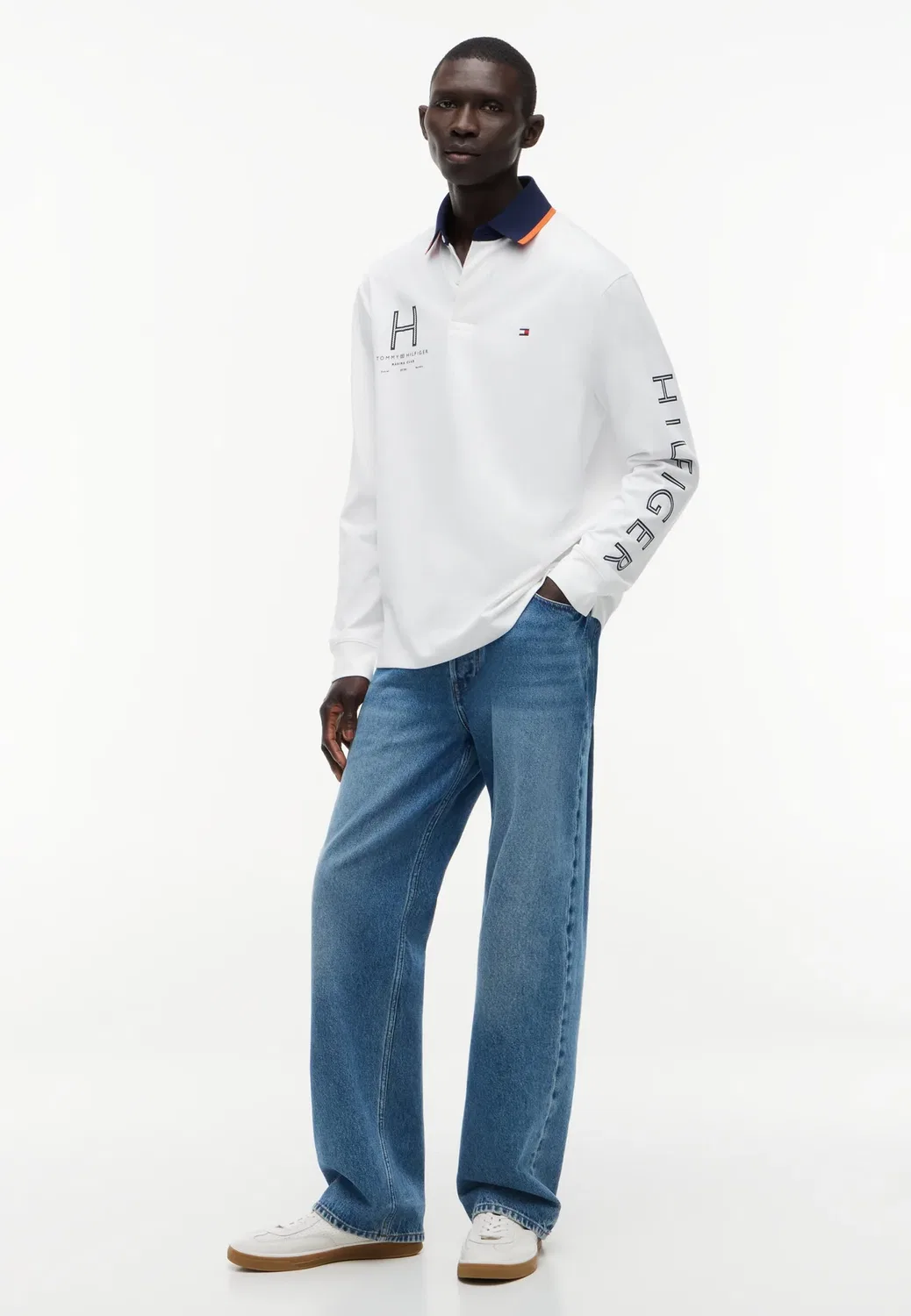 Спортивная футболка с длинными рукавами в стиле парусиновой расцветки Tommy Hilfiger, White — фото 2
