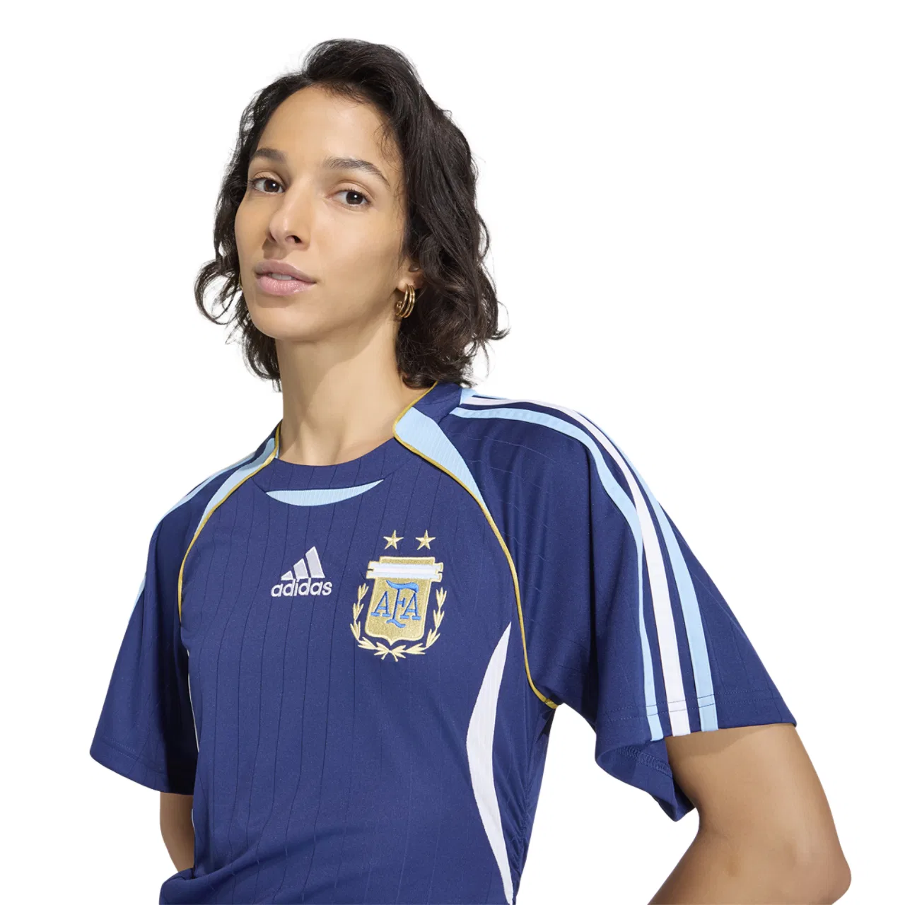 Женская футболка Argentina BB Jersey Adidas, цвет Dark Blue/Carolina — фото 3