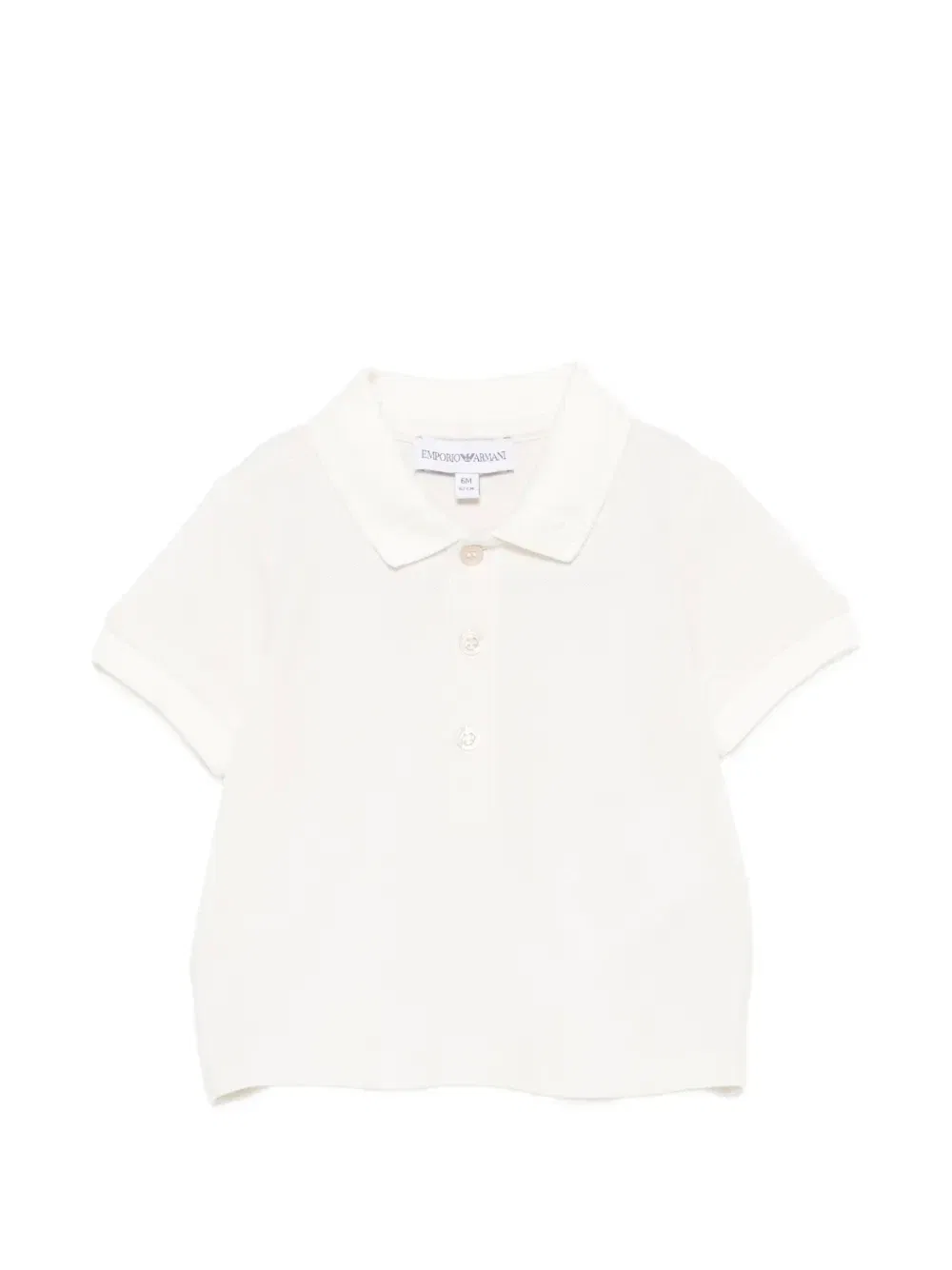 Рубашка-поло с вышитым логотипом Emporio Armani Kids, бежевый