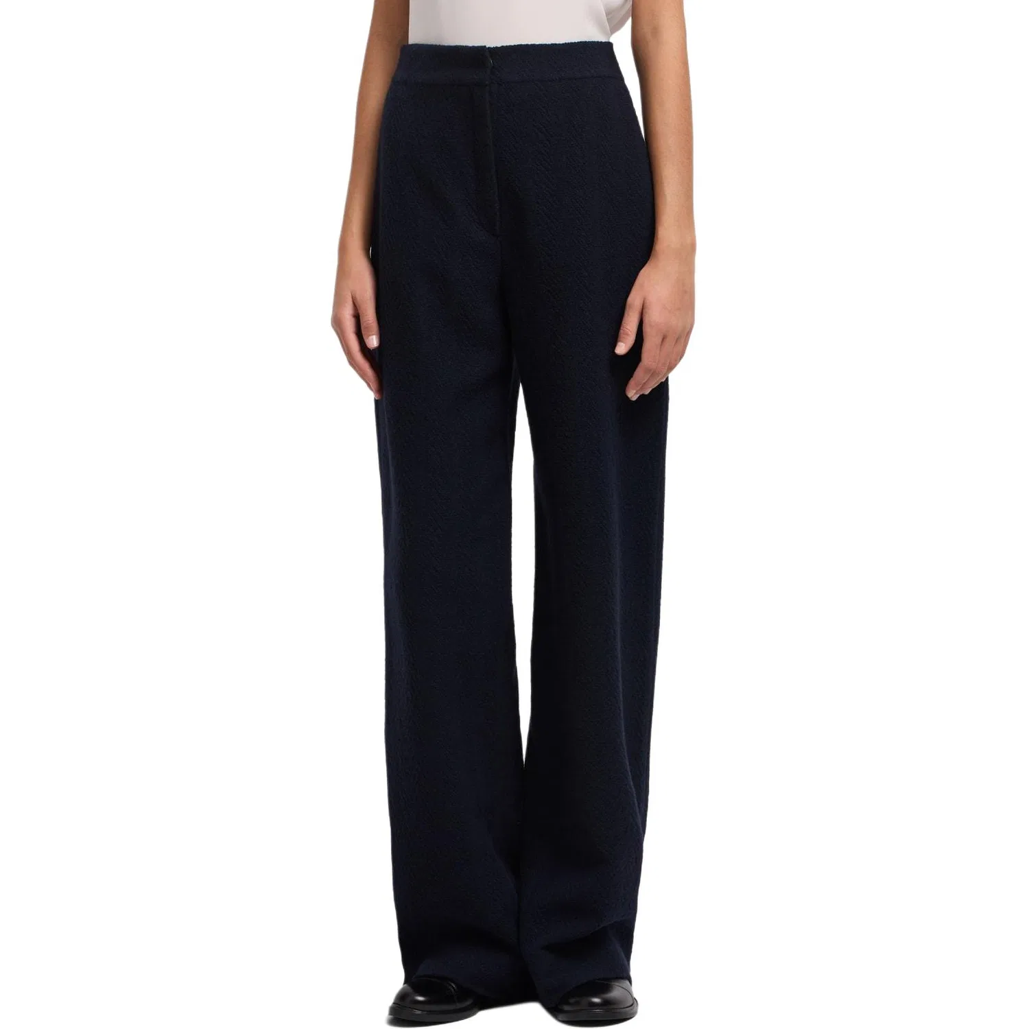 Женские широкие брюки с жаккардовым шевронным узором Emporio Armani, Blue — фото 3