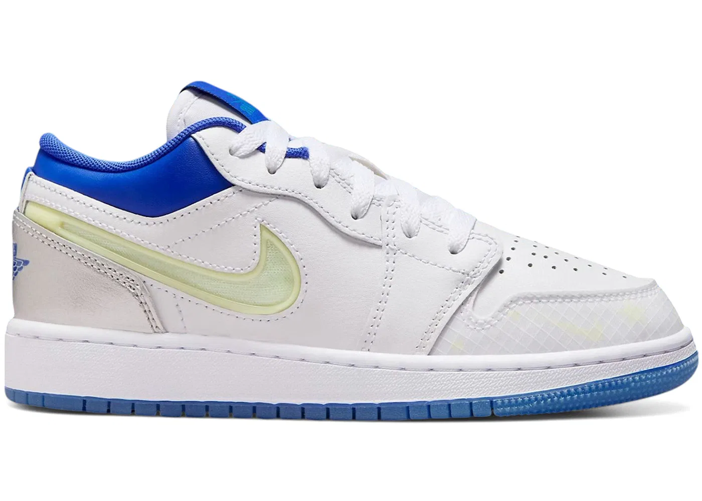 Детские кроссовки Lifestyle Jordan 1 Low Jordan, White/Varsity Blue/Neon Green