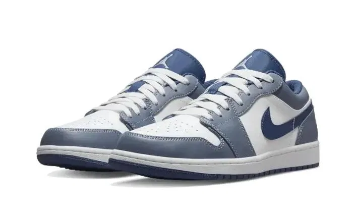 Детские кроссовки с низким профилем Air Jordan 1 Low Jordan, Steel Blue — фото 2