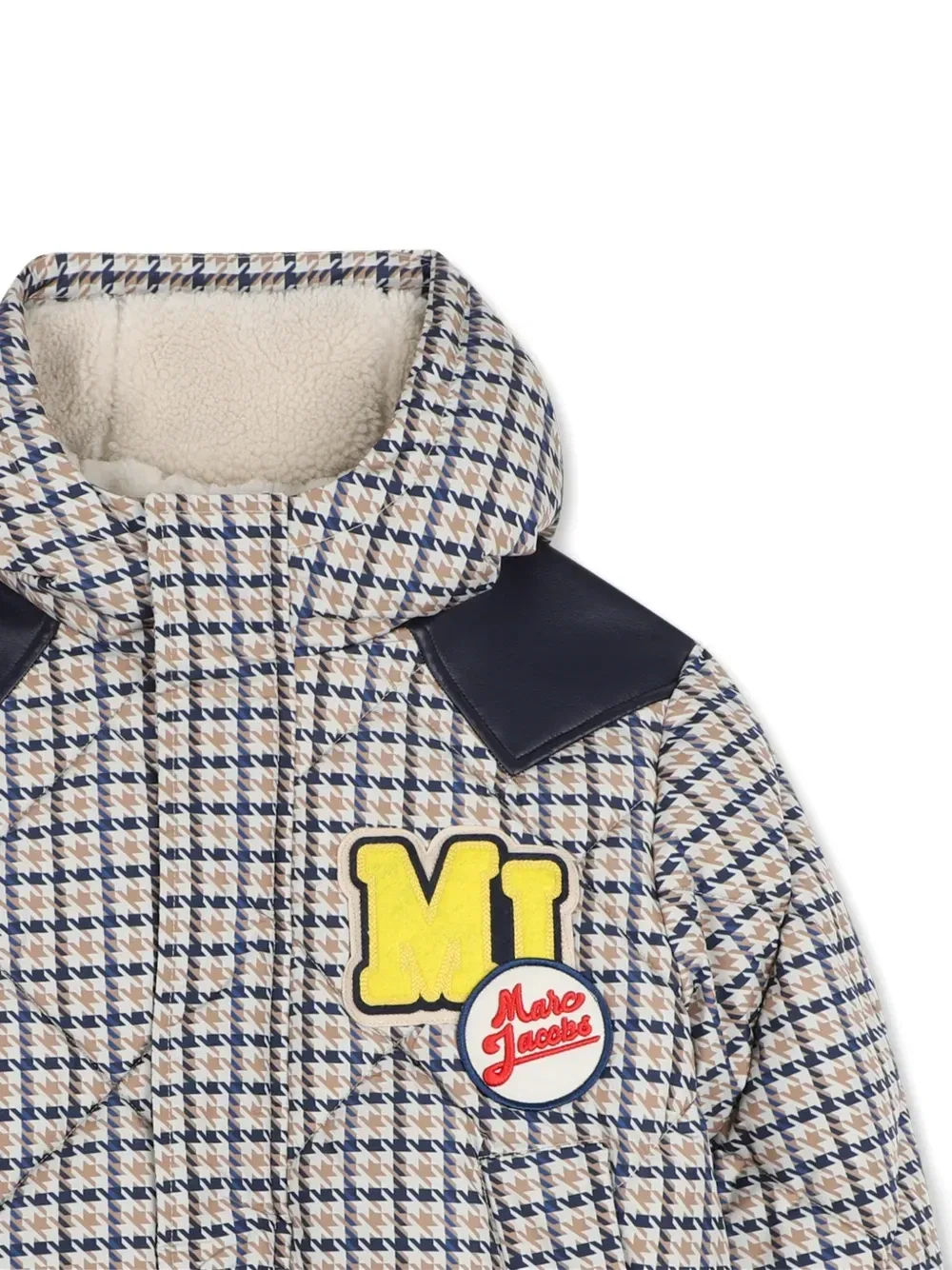 Куртка в ломаную клетку с логотипом Marc Jacobs Kids, бежевый — фото 3