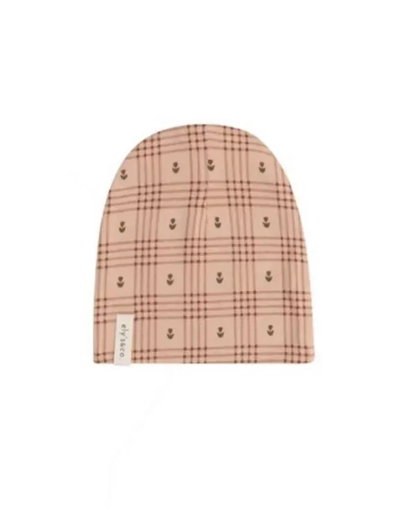 Детский комплект из боди-комбинезона и шапочки с принтом Plaid Collection Ely'S & Co., розовый — фото 3