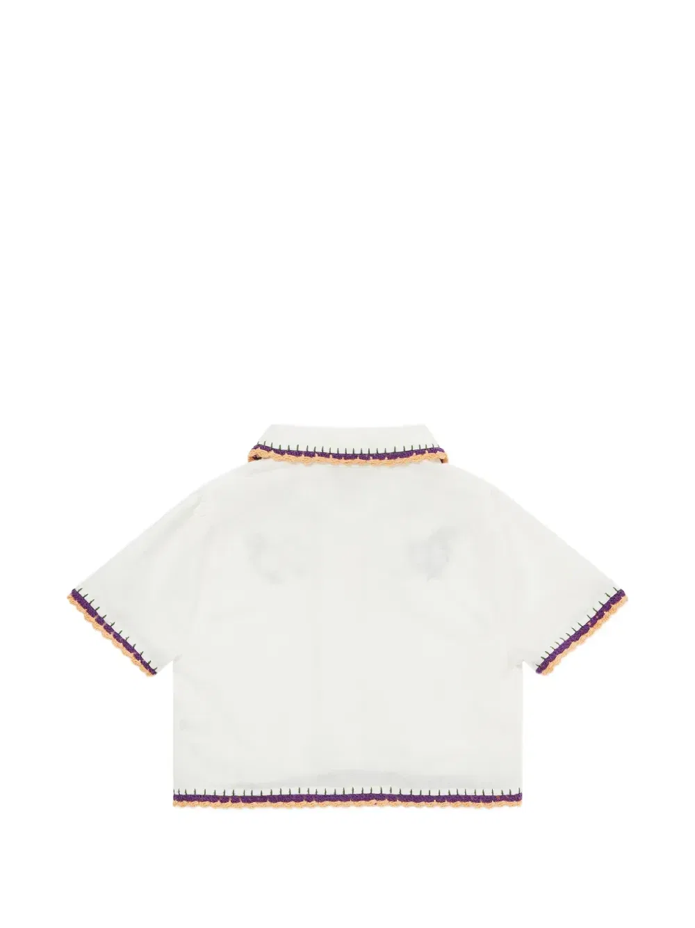Рубашка с вышивкой и отделкой крючком Stella McCartney Kids, белый — фото 2