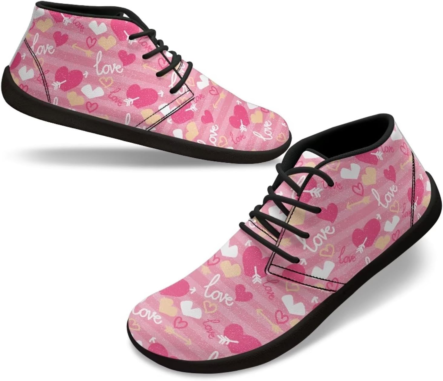 

Мужские кроссовки для ходьбы, дышащие, с нулевым перепадом высоты подошвы, с широким носком, для тренировок, легкие, нескользящие, модные, для походов и бега Xixirimido, Love Heart