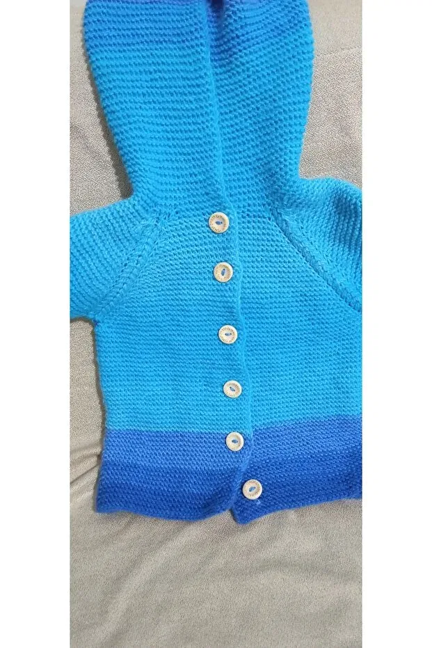 Детский кардиган для девочек с капюшоном Gökçe'S place blue hooded baby cardigan Marka, Blue