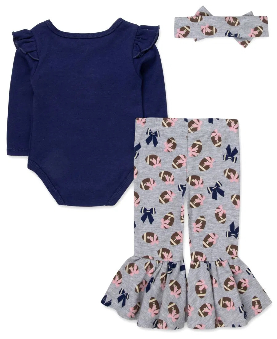 Комплект из боди, брюк и повязки на голову Sunday Funday Baby Essentials, Navy — фото 2