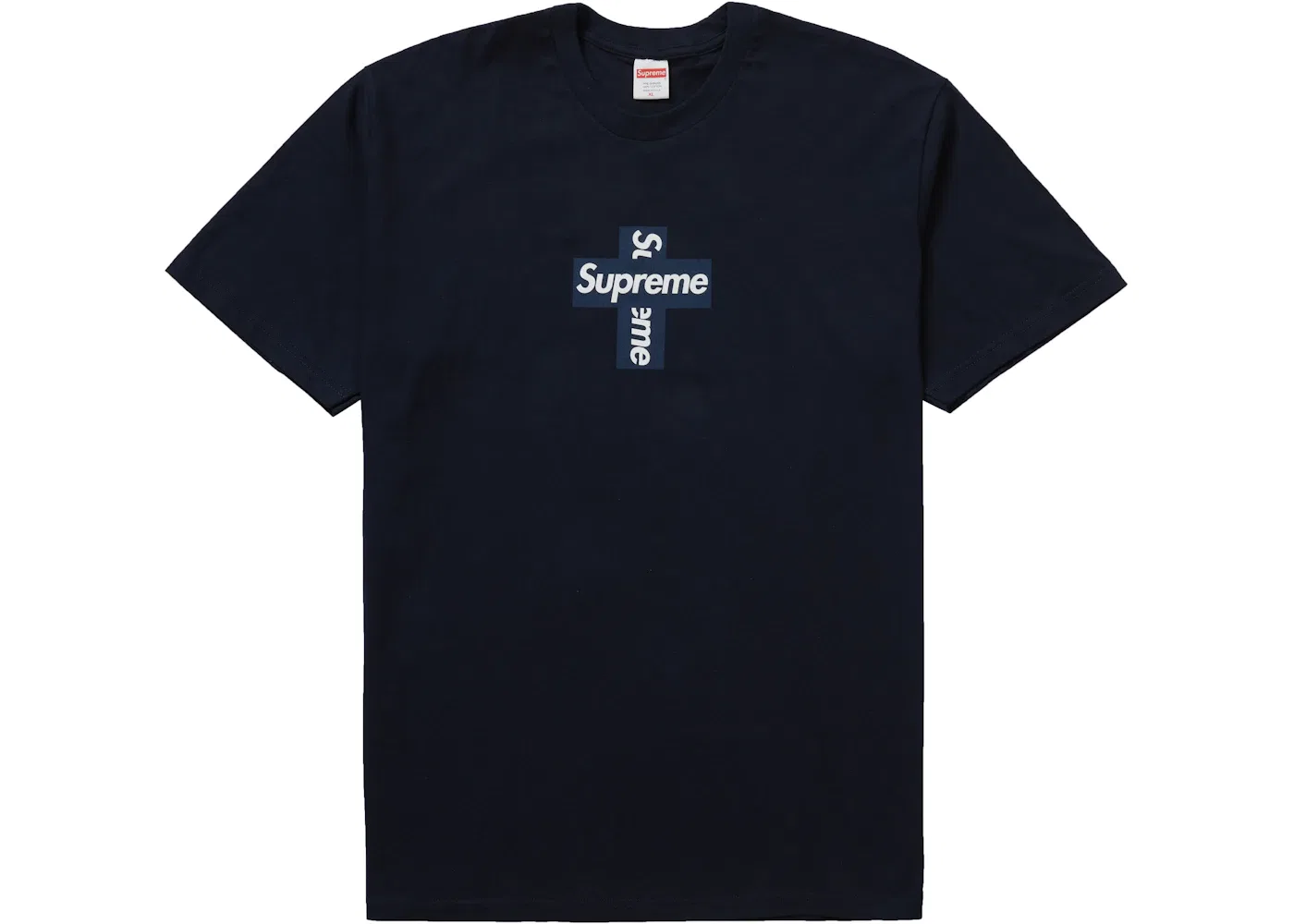 Мужская футболка с принтом Cross Box Logo Supreme, Navy