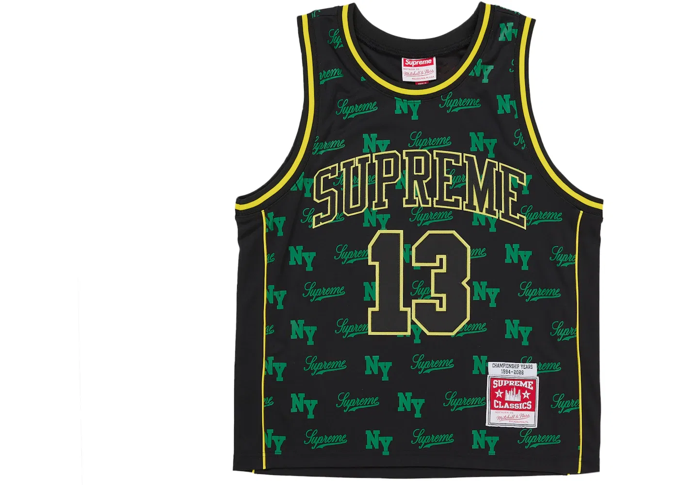 Мужская баскетбольная джерси с монограммой Supreme Mitchell & Ness, Black