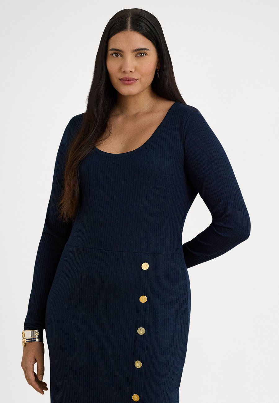 

Платье Lauren Ralph Lauren Woman BUTTON-TRIM RIB-KNIT DRESS, Lauren Navy/Dark Blue