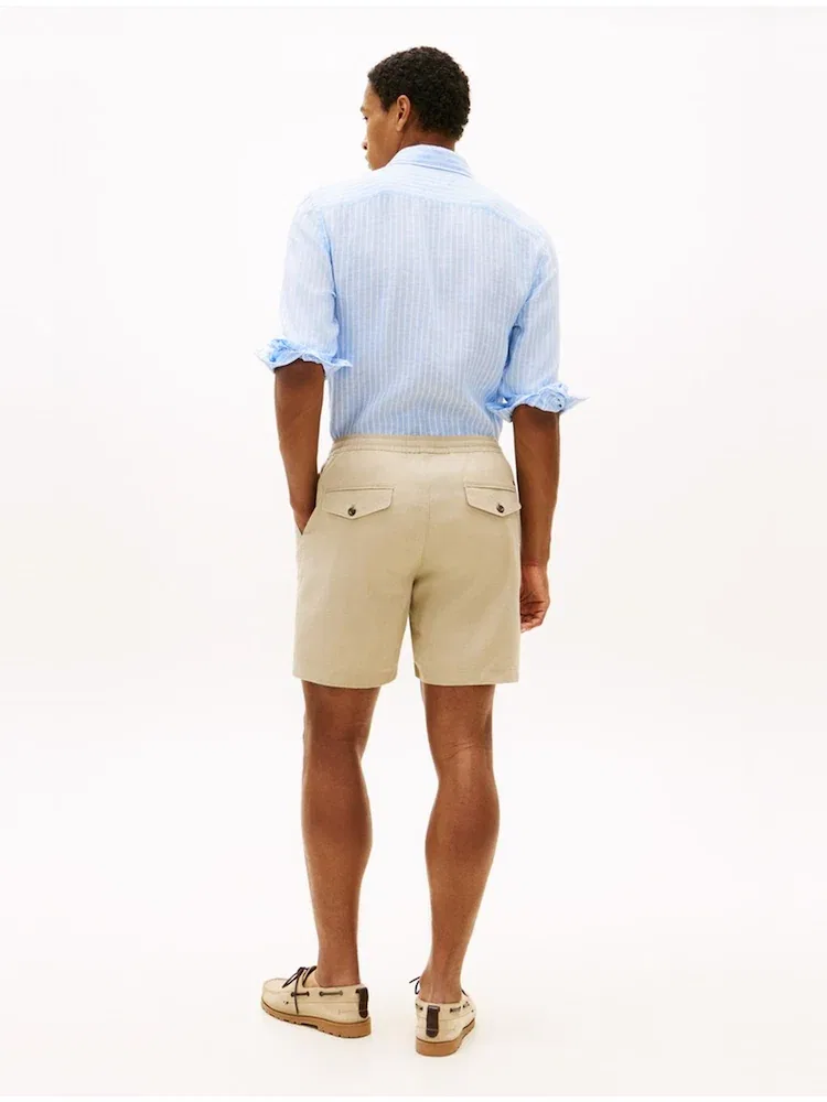 Шорты из льняной смеси Dover Fit TOMMY HILFIGER, Beige — фото 2