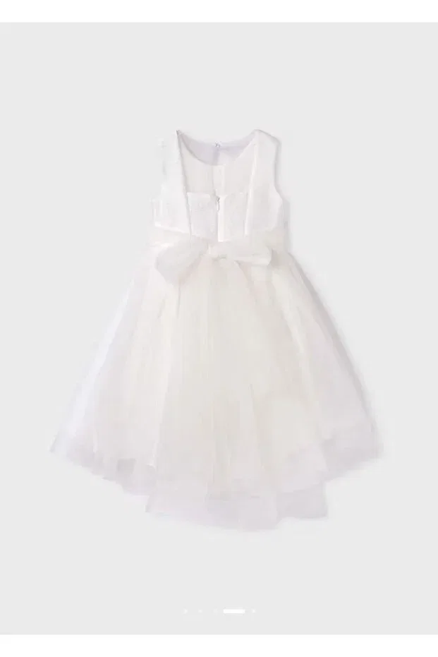 Детское платье для девочек из тюля Sleeveless Abel & Lula, White — фото 4