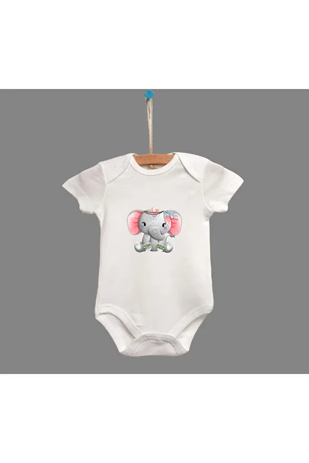 Детское боди для новорожденных с принтом 3-предметный набор Bebe Wini, Ecru — фото 3