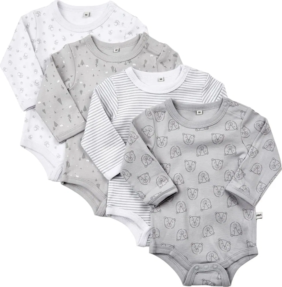 Боди с длинным рукавом Pippi Babywear, серый
