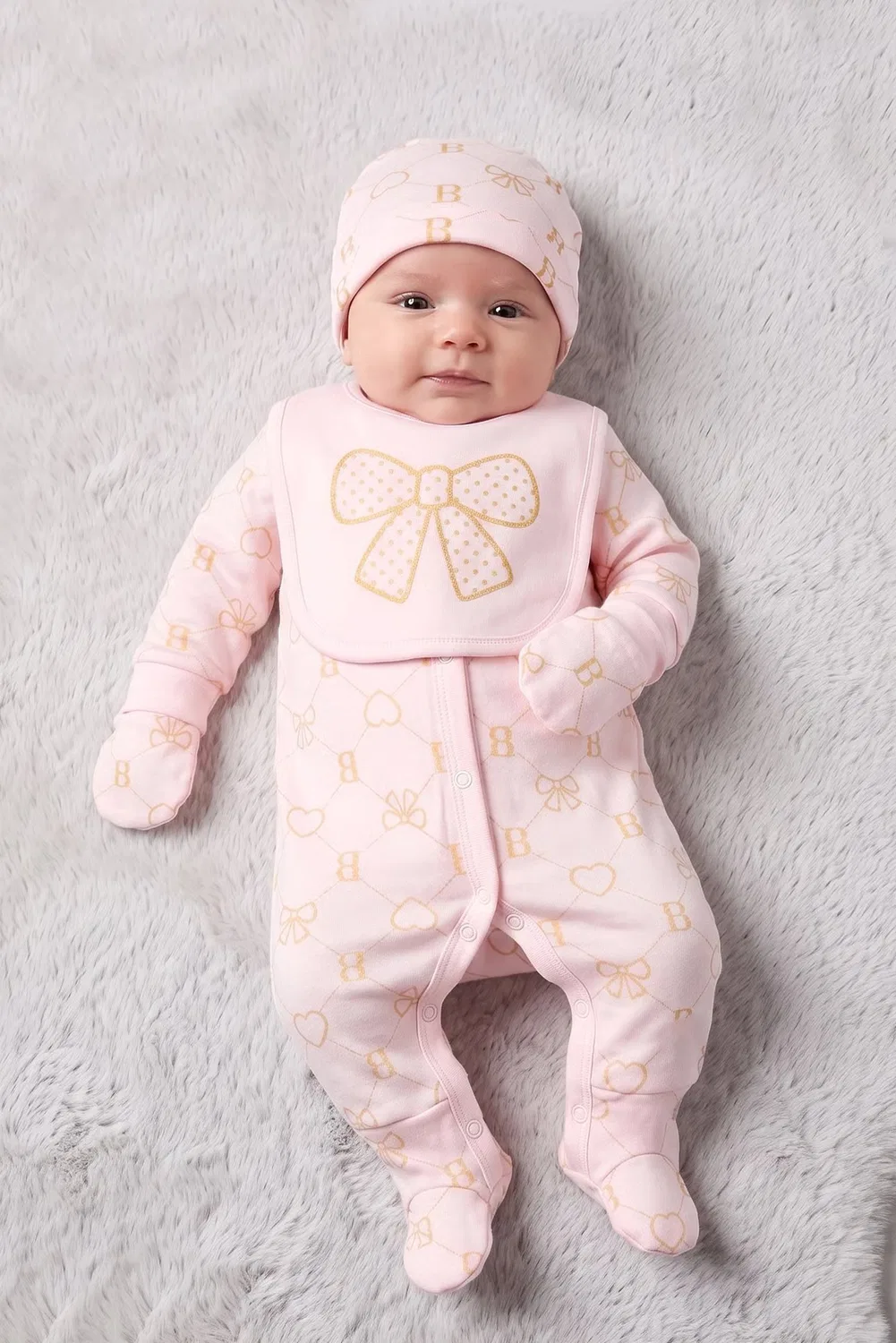 Боди-комбинезон детский с принтом комплект из 5 предметов Rock-A-Bye Baby Boutique, розовый