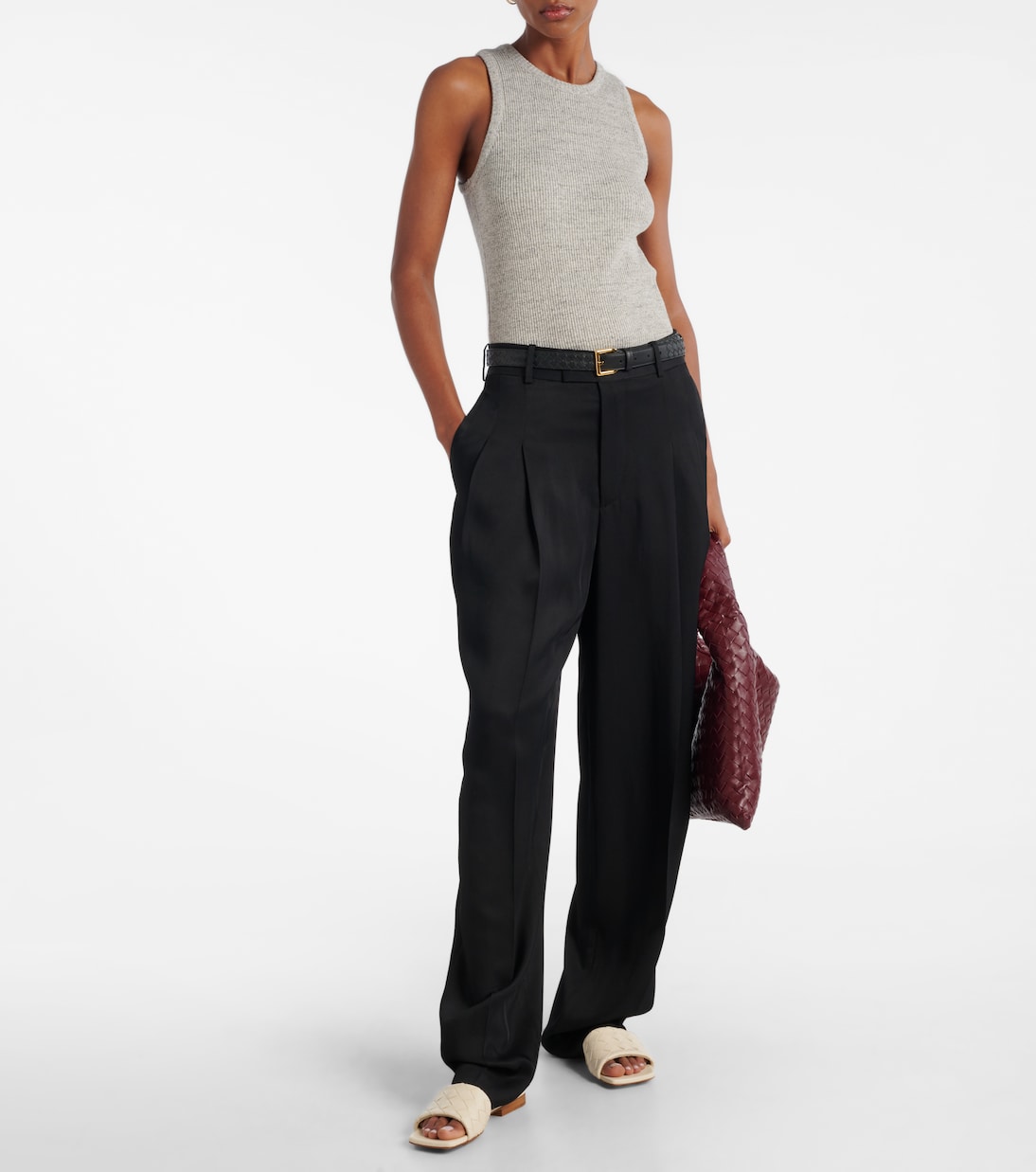 Сланцы из кожи Parco Intrecciato Bottega Veneta, Sea Salt — фото 3