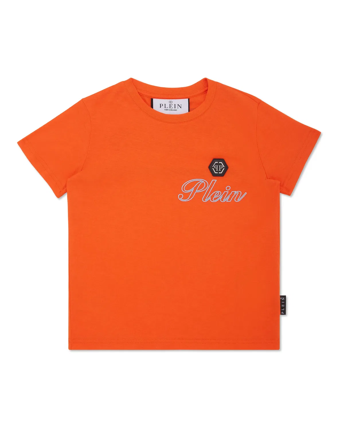 Детская футболка с коротким рукавом с принтом Italic Plein PHILIPP PLEIN, Orange Blue