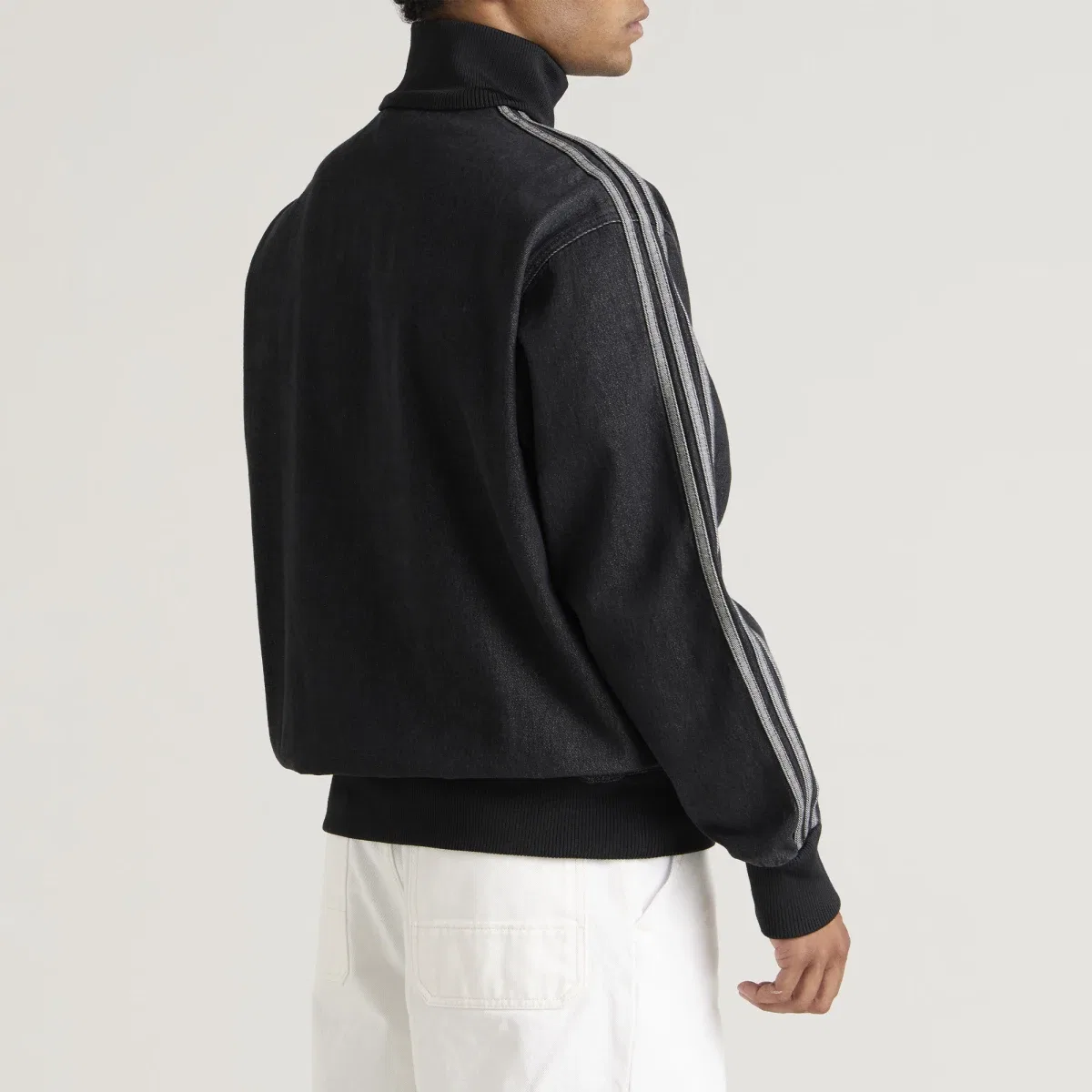 Мужская куртка из денима с молнией Firebird Track Top Adidas, True Black Denim — фото 3