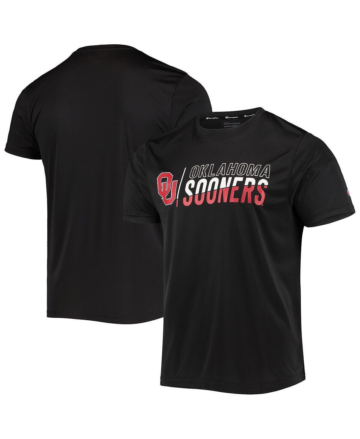 

Мужская черная футболка oklahoma sooners slash stack Champion, черный