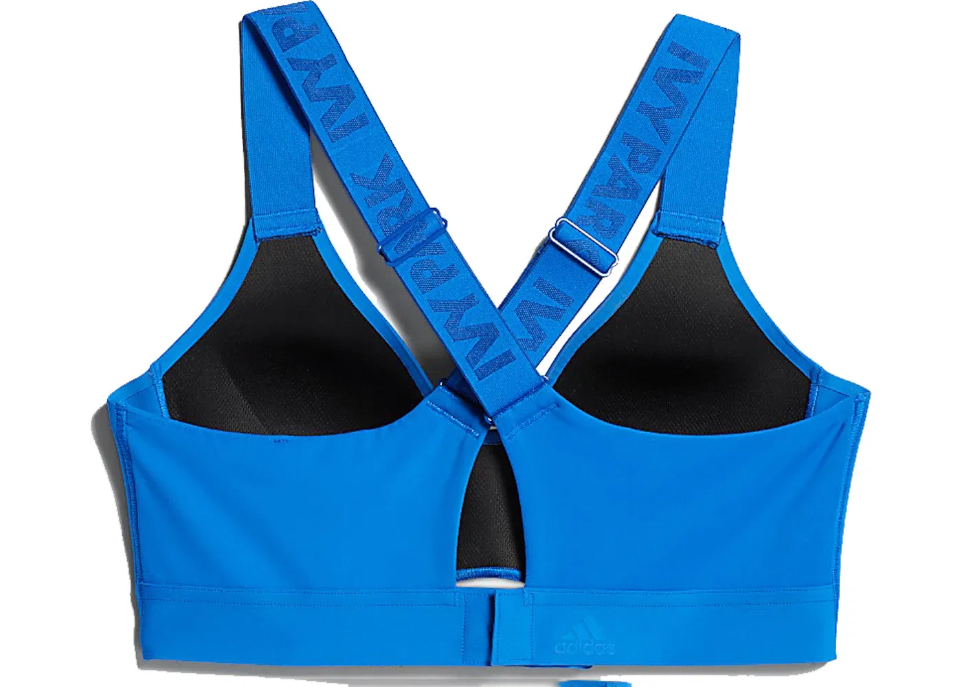 Женский спортивный бюстгальтер со средней поддержкой с вырезами Cutout Bra Adidas, Glory Blue — фото 2