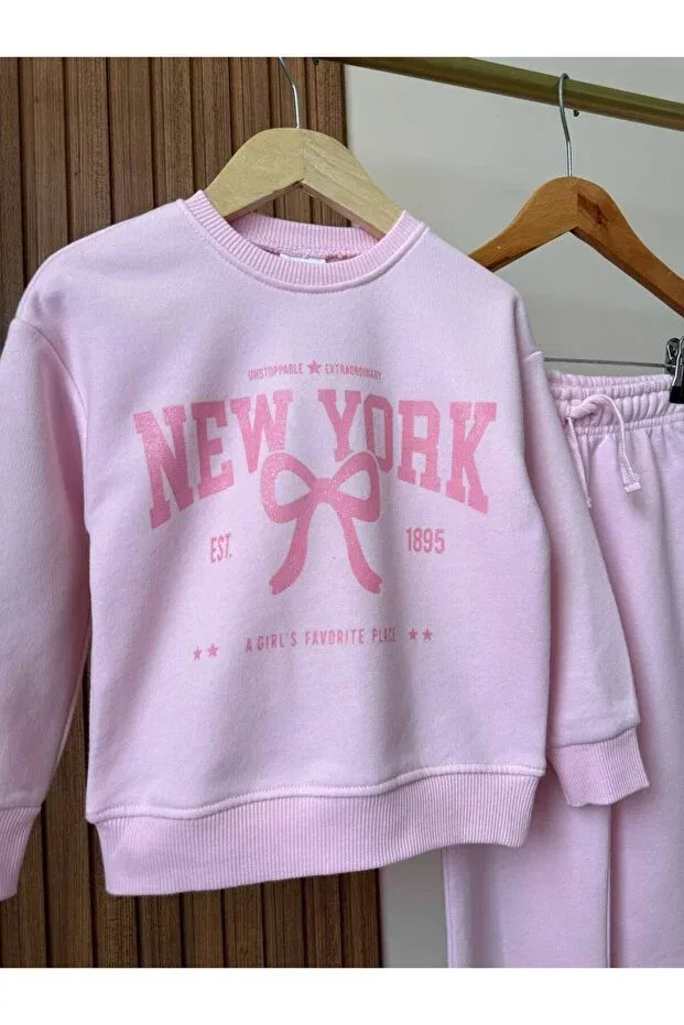 Детский комплект для девочек с принтом Neo kids Moda, Pink — фото 3