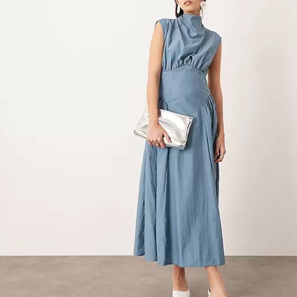 

Платье Asos Edition Sleeveless Nipped, голубой