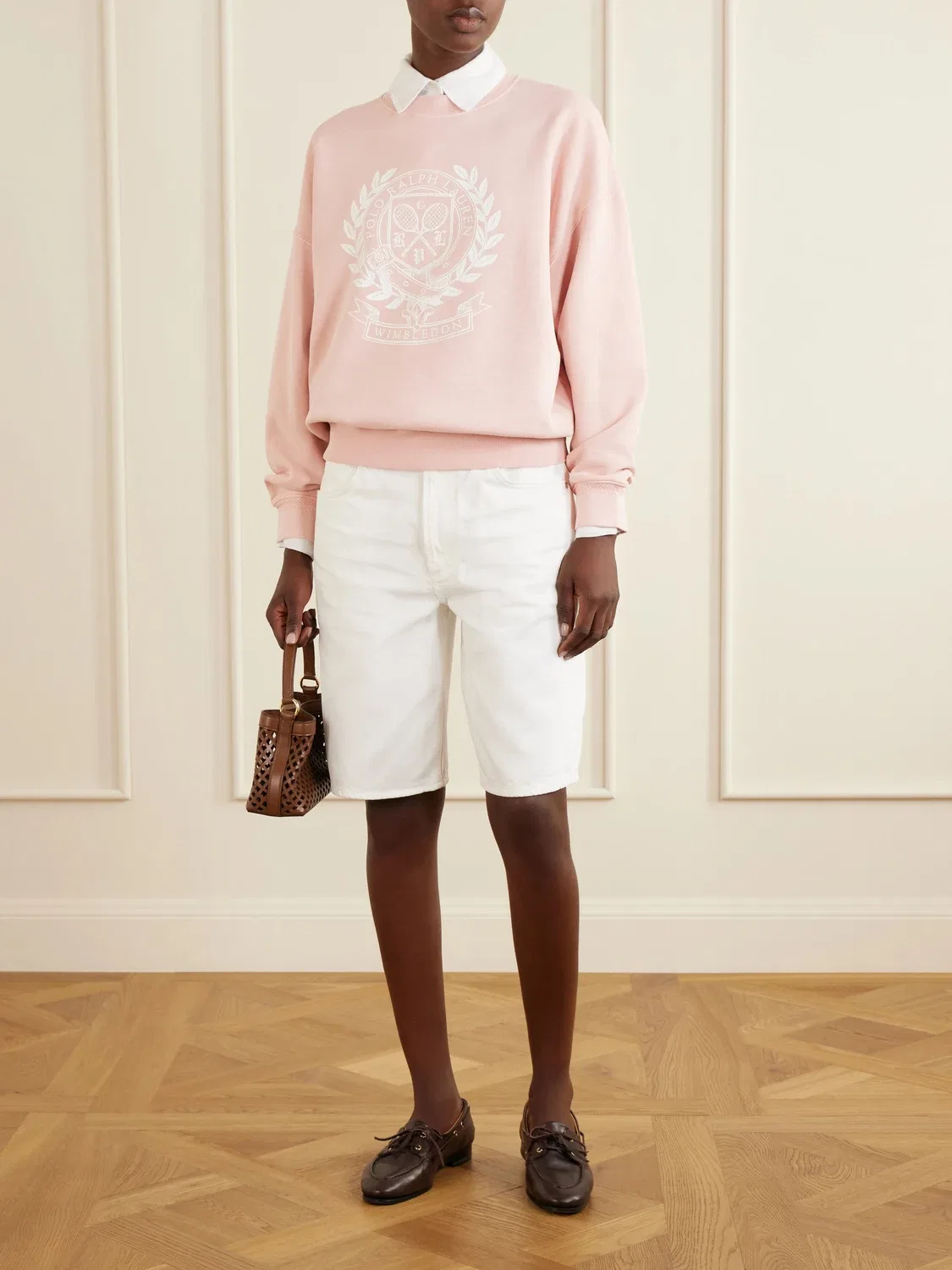 Свитшот из хлопкового трикотажа с принтом логотипа + Уимблдон POLO RALPH LAUREN, розовый — фото 2