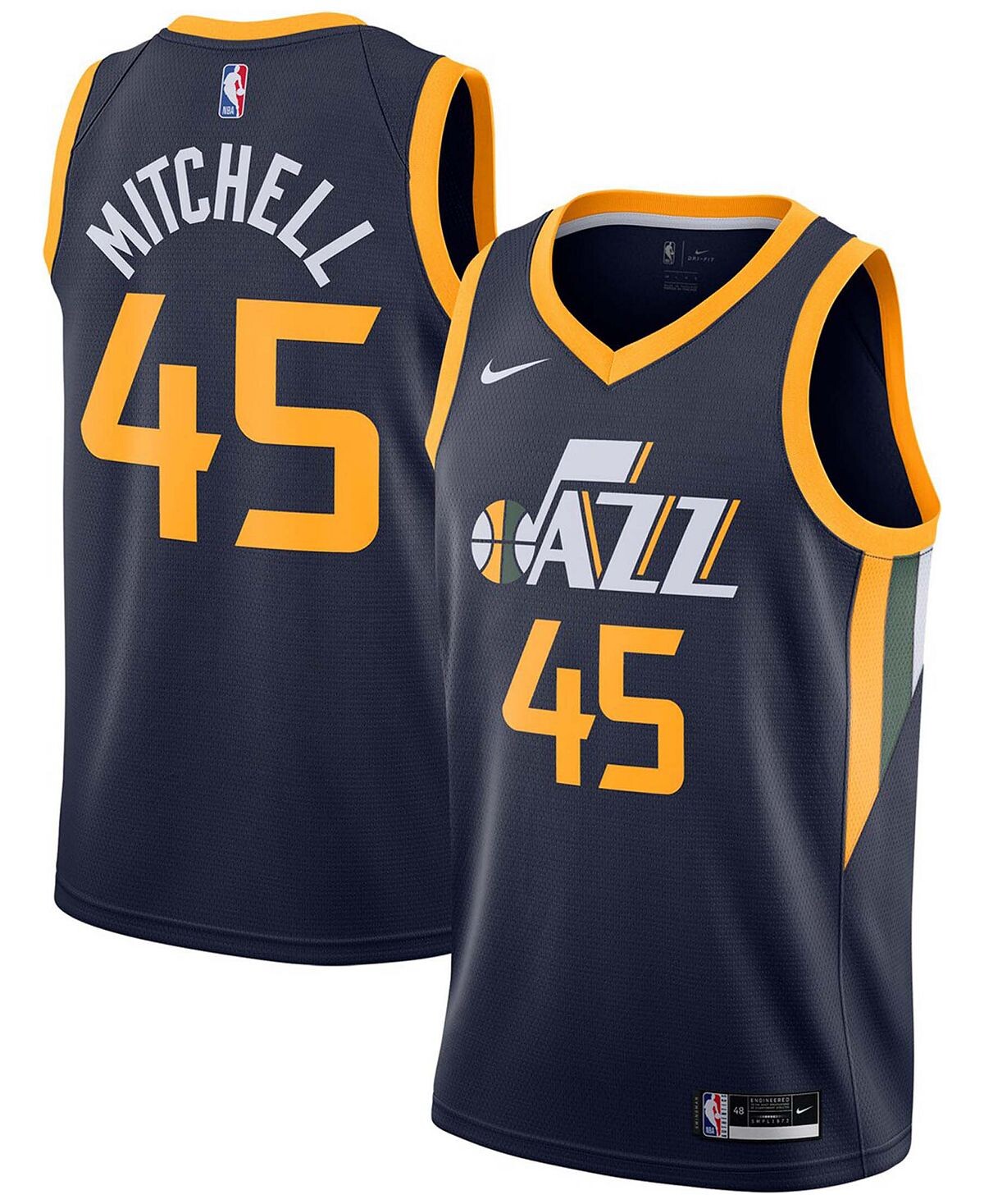 

Мужская футболка utah jazz 2020/21 swingman icon edition - donovan mitchell Nike, мульти