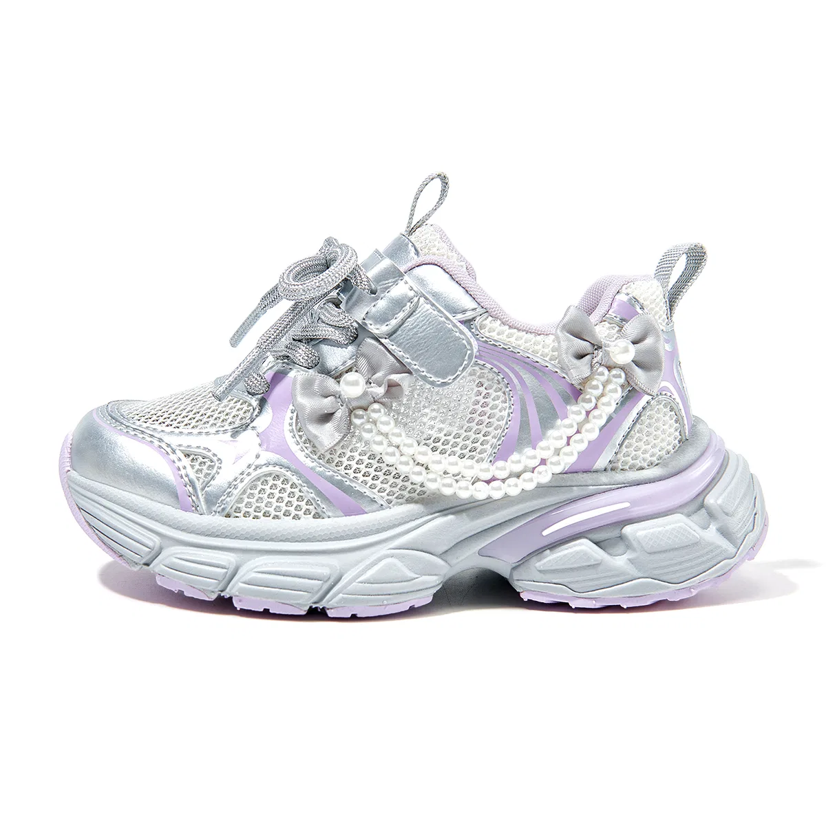 Детские кеды Unisex Silver Purple Barbie — фото 3