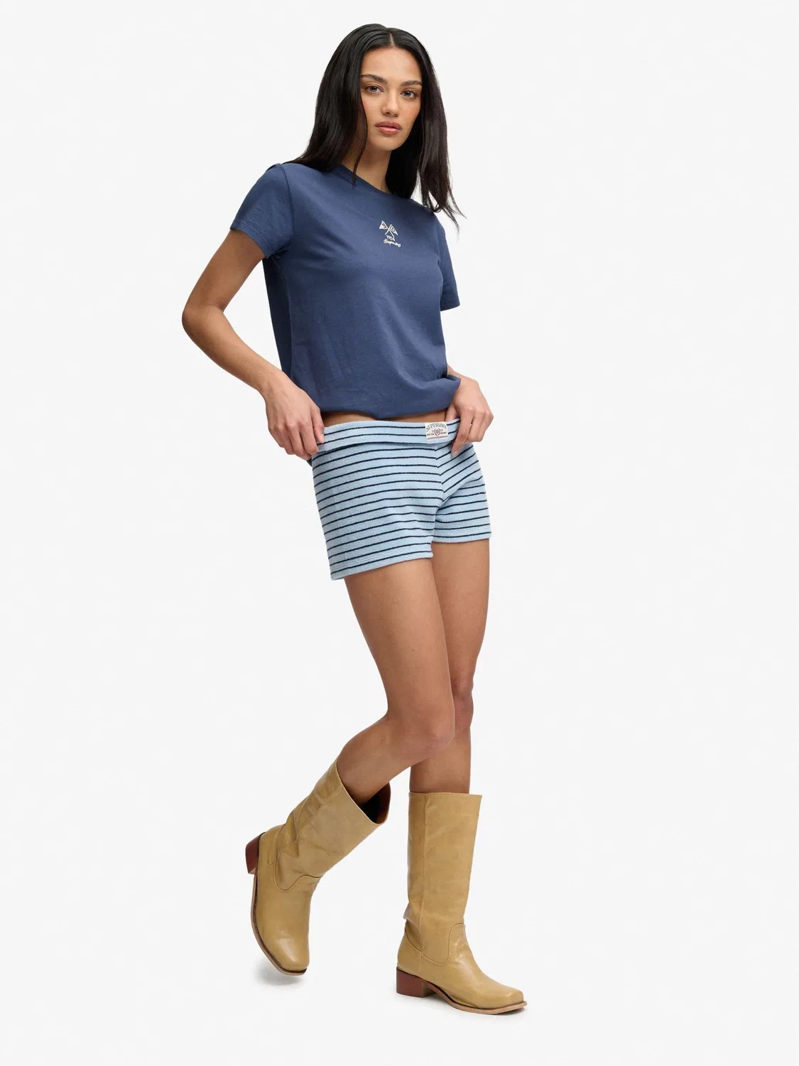 Шорты Athletic Essentials Fold Over Superdry, синий — фото 3