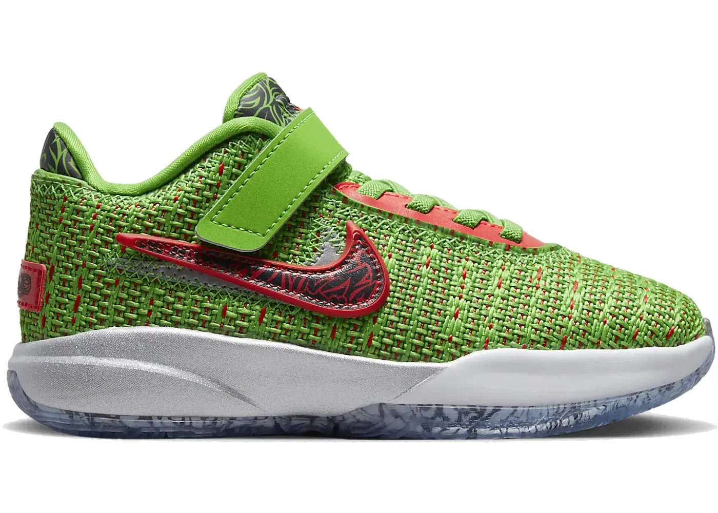 Детские кроссовки для мальчиков Nike LeBron 20, Green Apple/Reflect Silver/University Red/Bright Crimson/Blue Chill