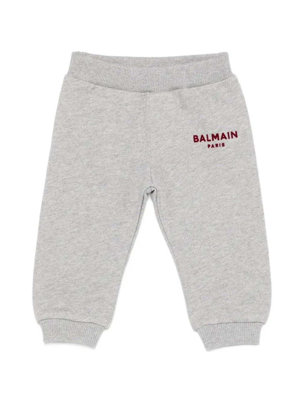 Спортивные штаны из хлопкового трикотажа с логотипом и эластичным поясом. Balmain Kids, серый