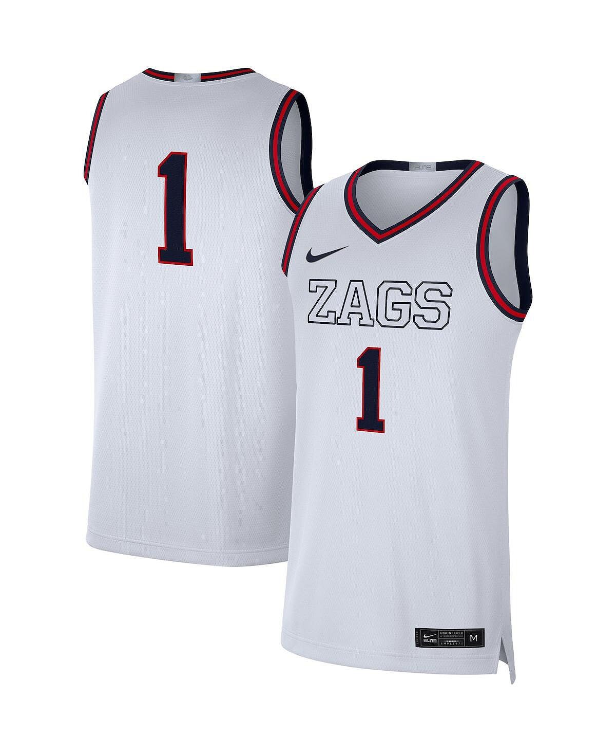 

Мужская белая баскетбольная майка gonzaga bulldogs limited Nike, белый