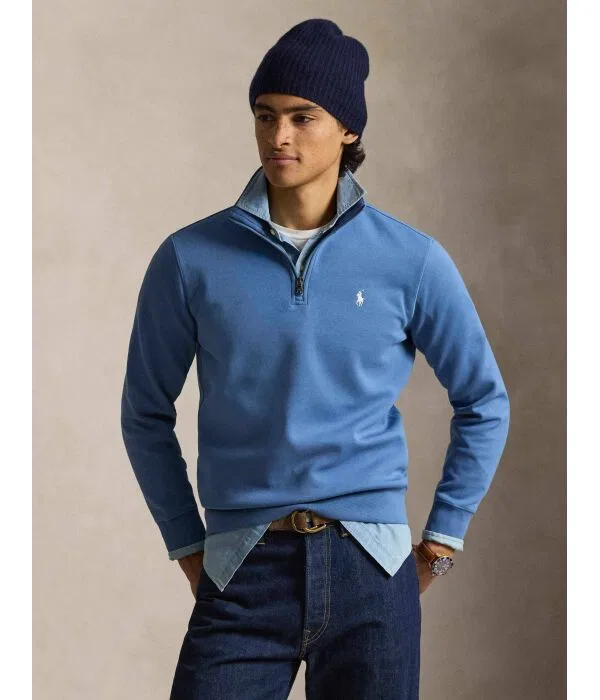Мужская флисовая кофта с застежкой-молнией Polo Ralph Lauren, синий