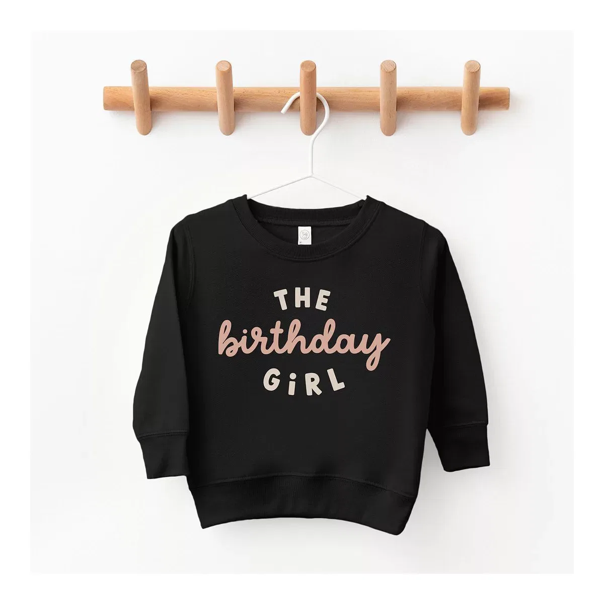 Детский свитшот для девочек с принтом The Birthday Girl The Juniper Shop, Black