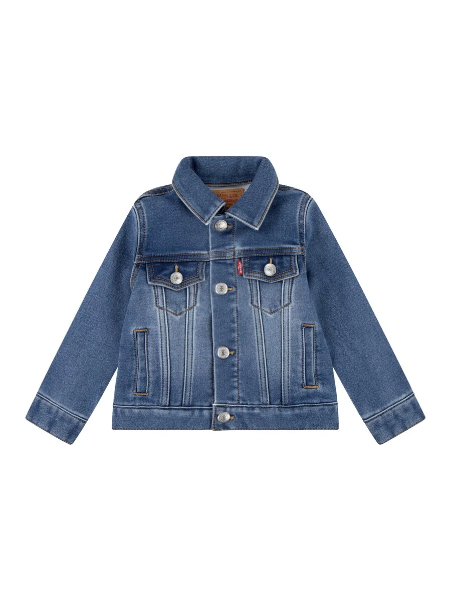 Детская куртка Levi's Kids для межсезонья 'MY FIRST TRUCKER' из синего денима