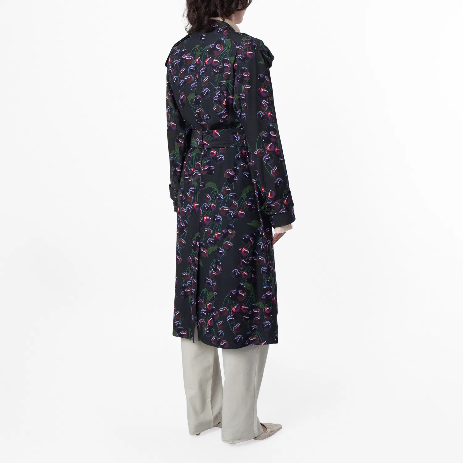 Плащ с поясом Cherry Print Burberry, Vine Ip Pattern — фото 4