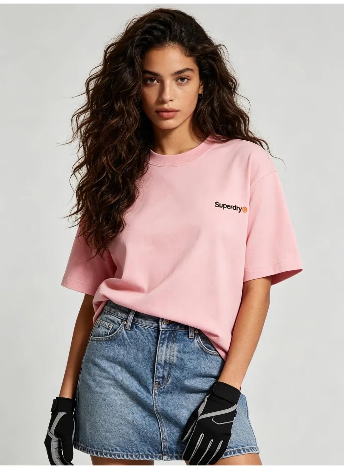 Футболка хлопковая с принтом унисекс Superdry, розовый — фото 4