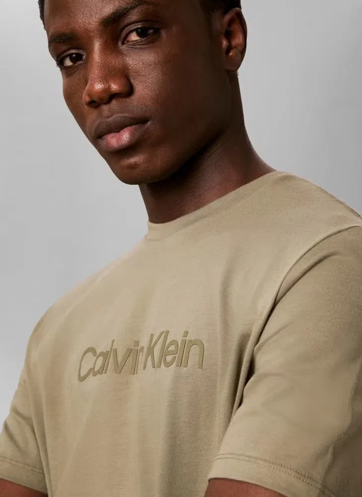 Футболка с принтом и логотипом, Calvin Klein, зеленый — фото 4
