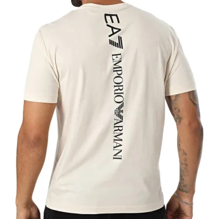 Мужская футболка белая EA7 EMPORIO ARMANI — фото 4