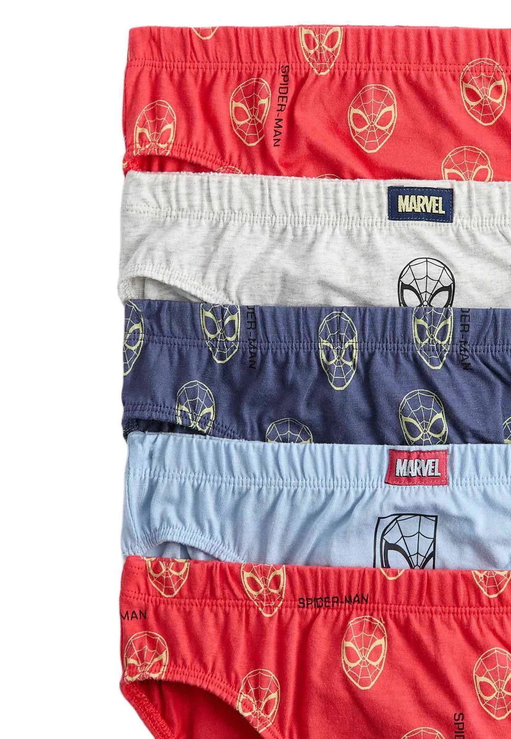 5 трусов Marvel Spiderman Marks & Spencer, Red Mix — фото 2