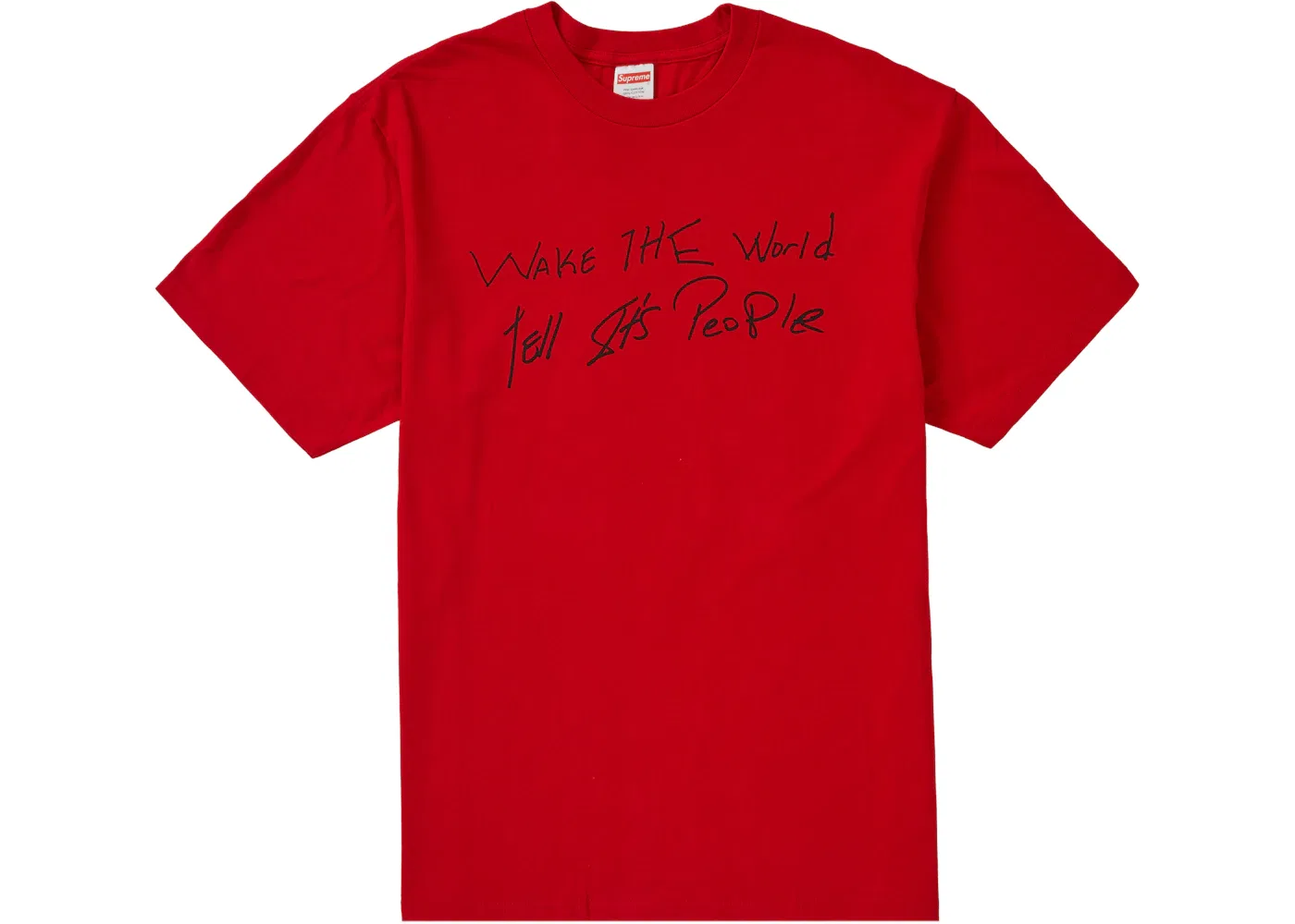 Мужская футболка с принтом Supreme Buju Banton Wake The World Tee, Red