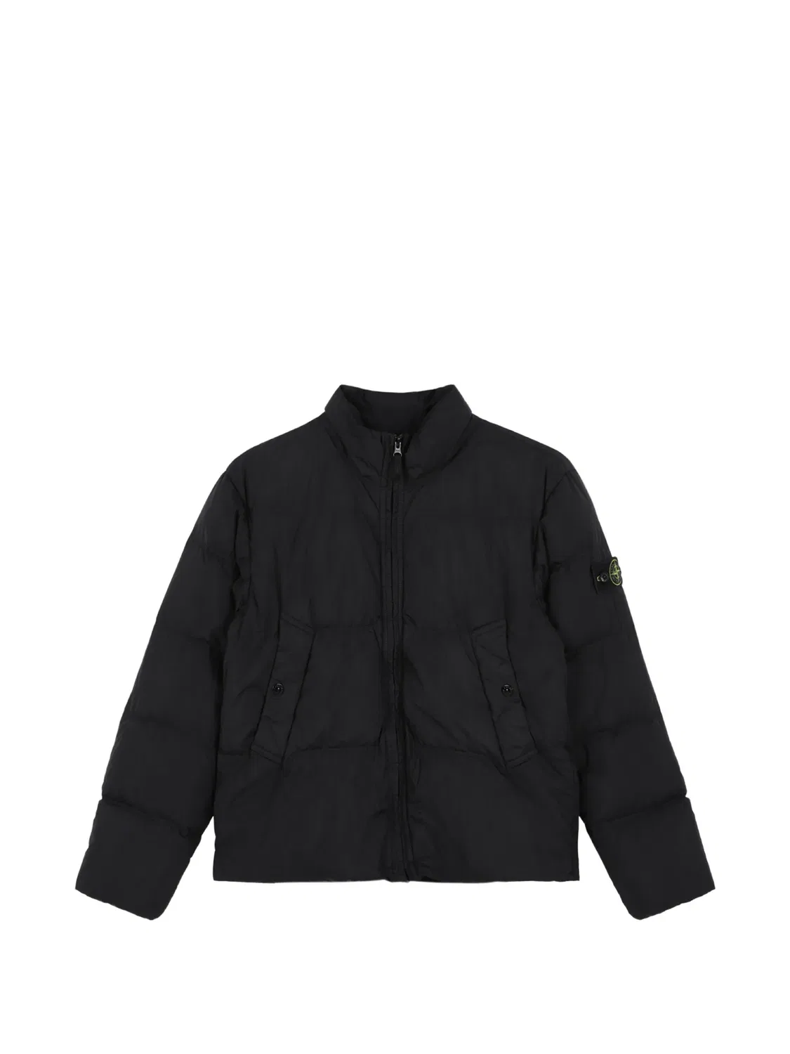Пуховик с нашивкой-логотипом Stone Island Junior, черный