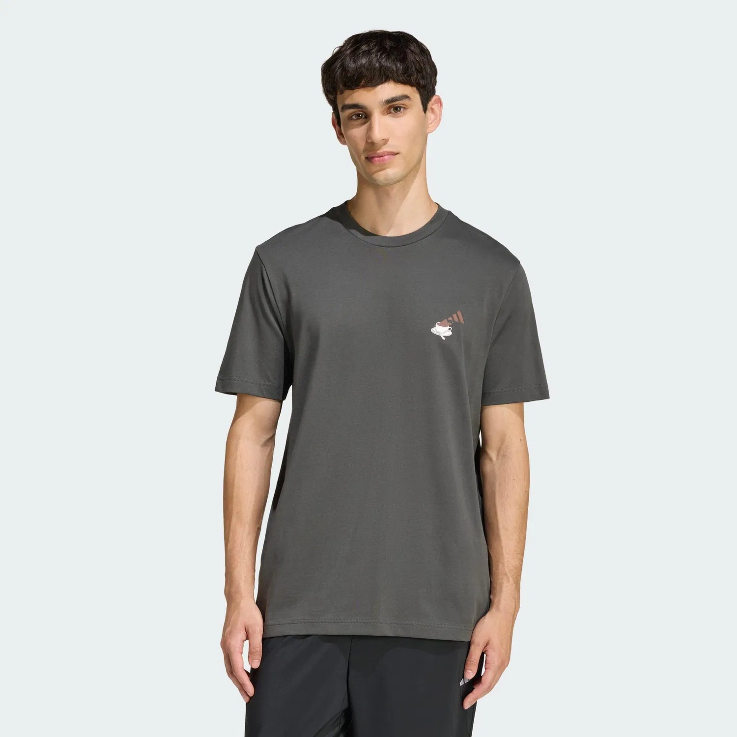 Мужская футболка с принтом Coffee Cafe Cheesecake Grafik T-Shirt Adidas, Dunkelgrau