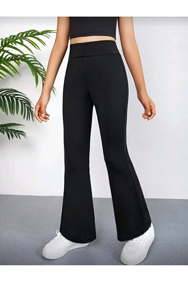 Детские леггинсы для девочек с завышенной талией Mrdn Moda, Black — фото 3