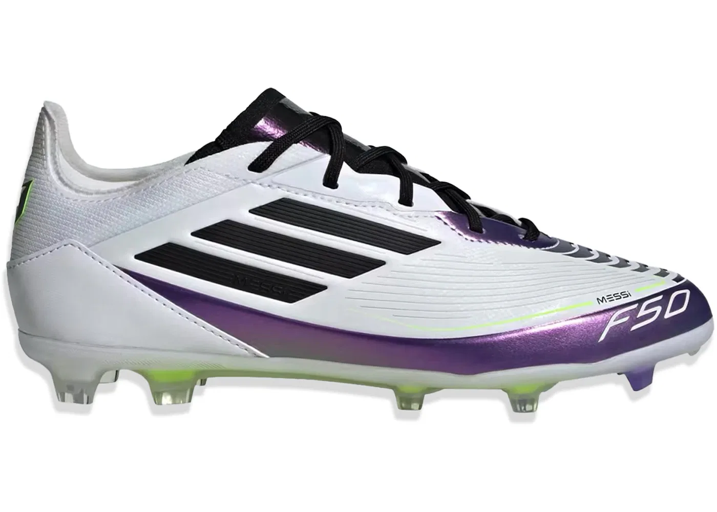 Детские бутсы с шипами F50 Pro FG Adidas, Cloud White/Core Black/Purple