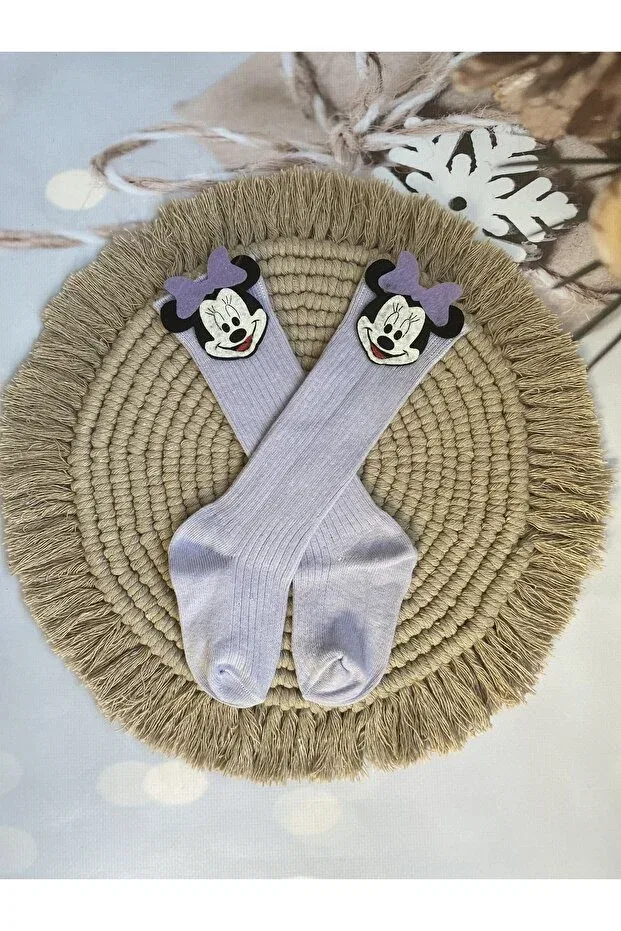 Детские носки для девочек с принтом Minnie Mouse Felt Figured Mini Kids Baby, Lilac