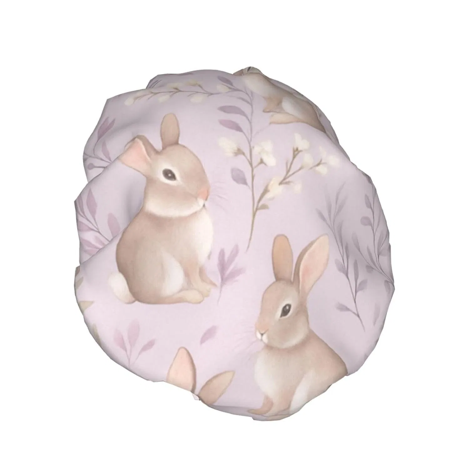 Шапочка для душа Double Layer Waterproof Reusable Bonnet, HLBSDM, 1 шт, Cute Bunny And Flowers — фото 2